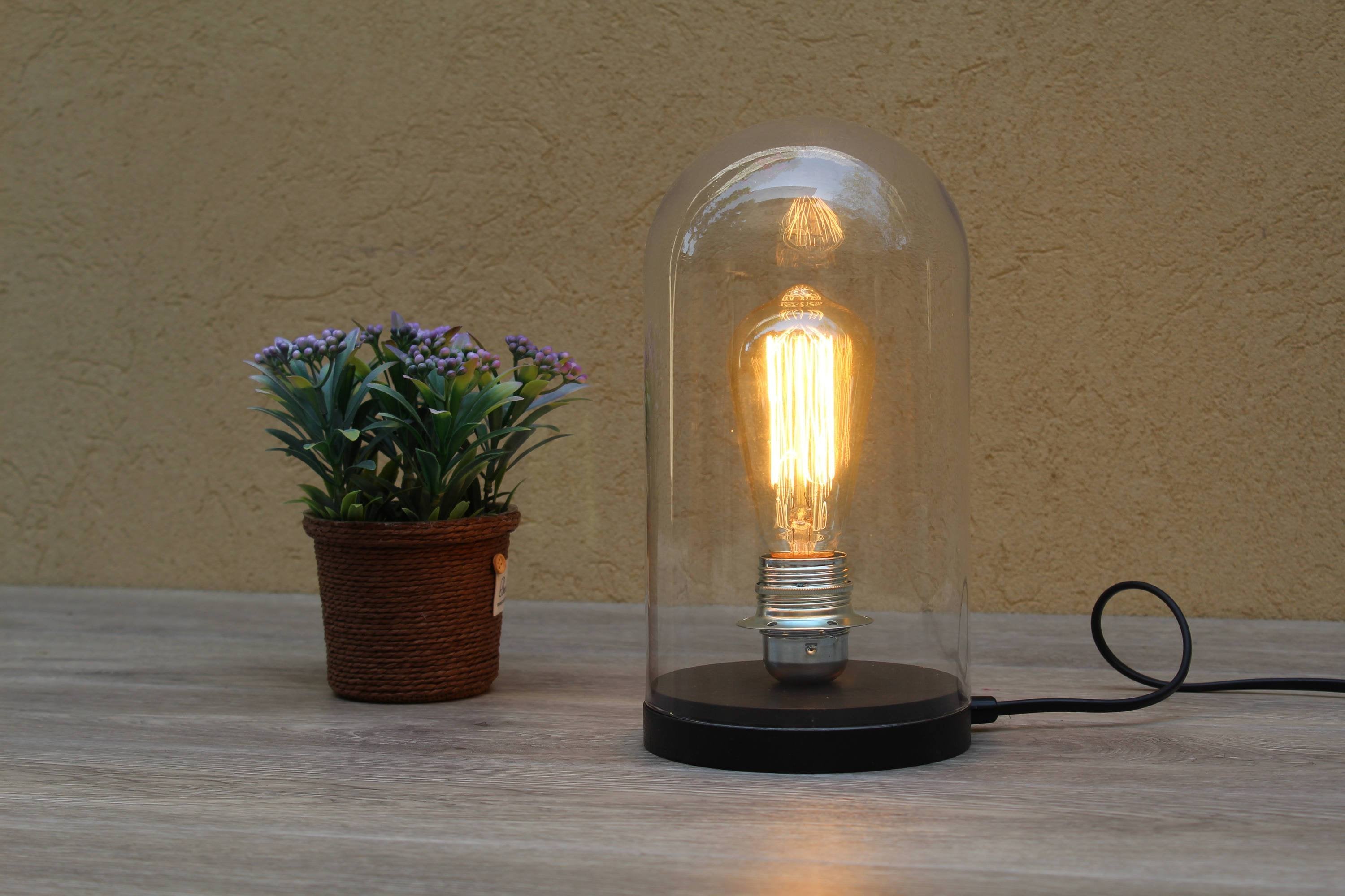 bell jar table lamp