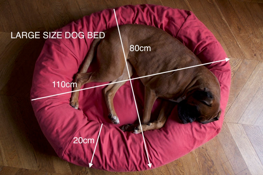 large size comfy pink dog bed for a boxer dog