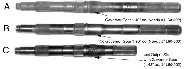 Size of Reluctor Ring Depends on Governor Gear(4L60-002) or No Governor Gear (4L60-003)