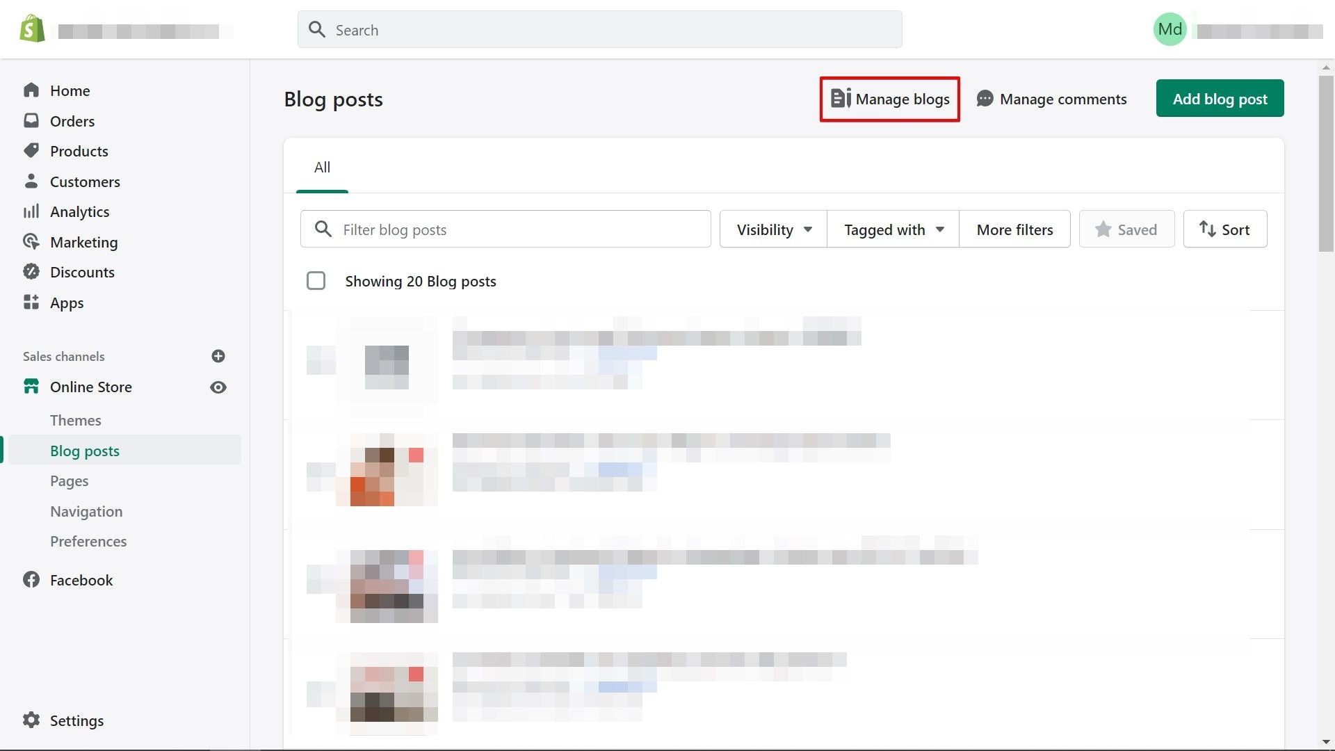 Add a new blog in Shopify (step 2)