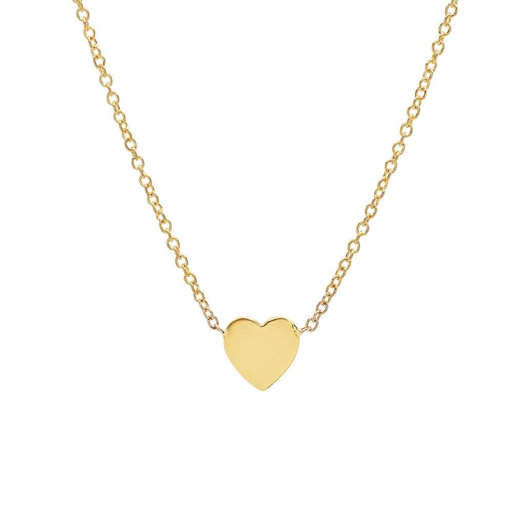 Small Flat Heart 14k Gold Chain 