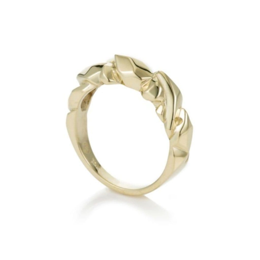 Faceted Yellow Gold Crystal Form Ring