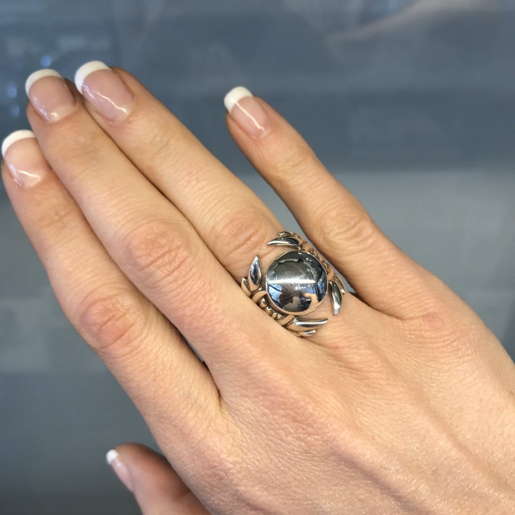 Silver Dome Wing Ring