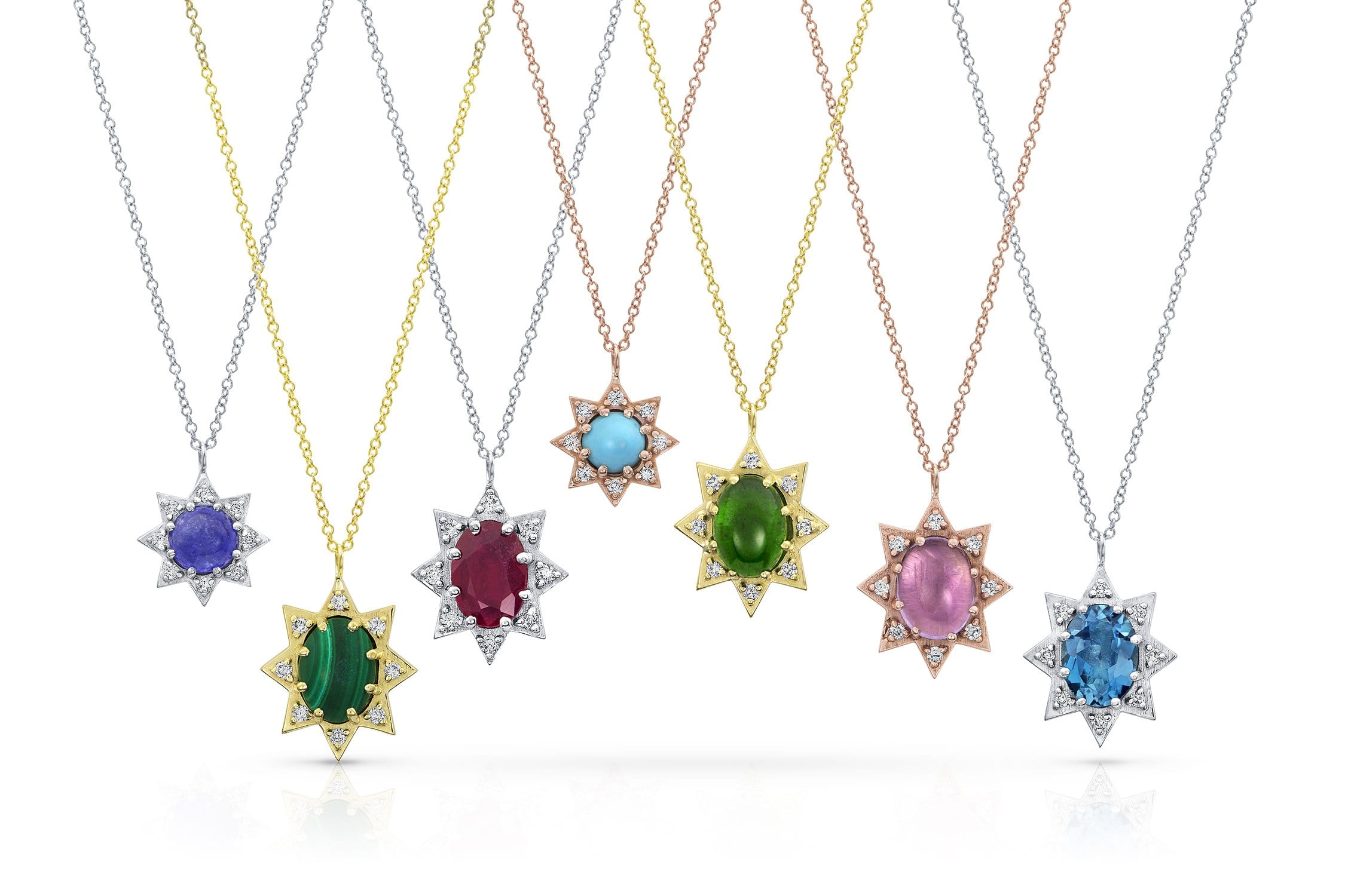 Malachite Diamond Star Necklace