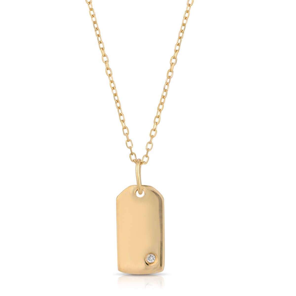 small gold dog tag necklace