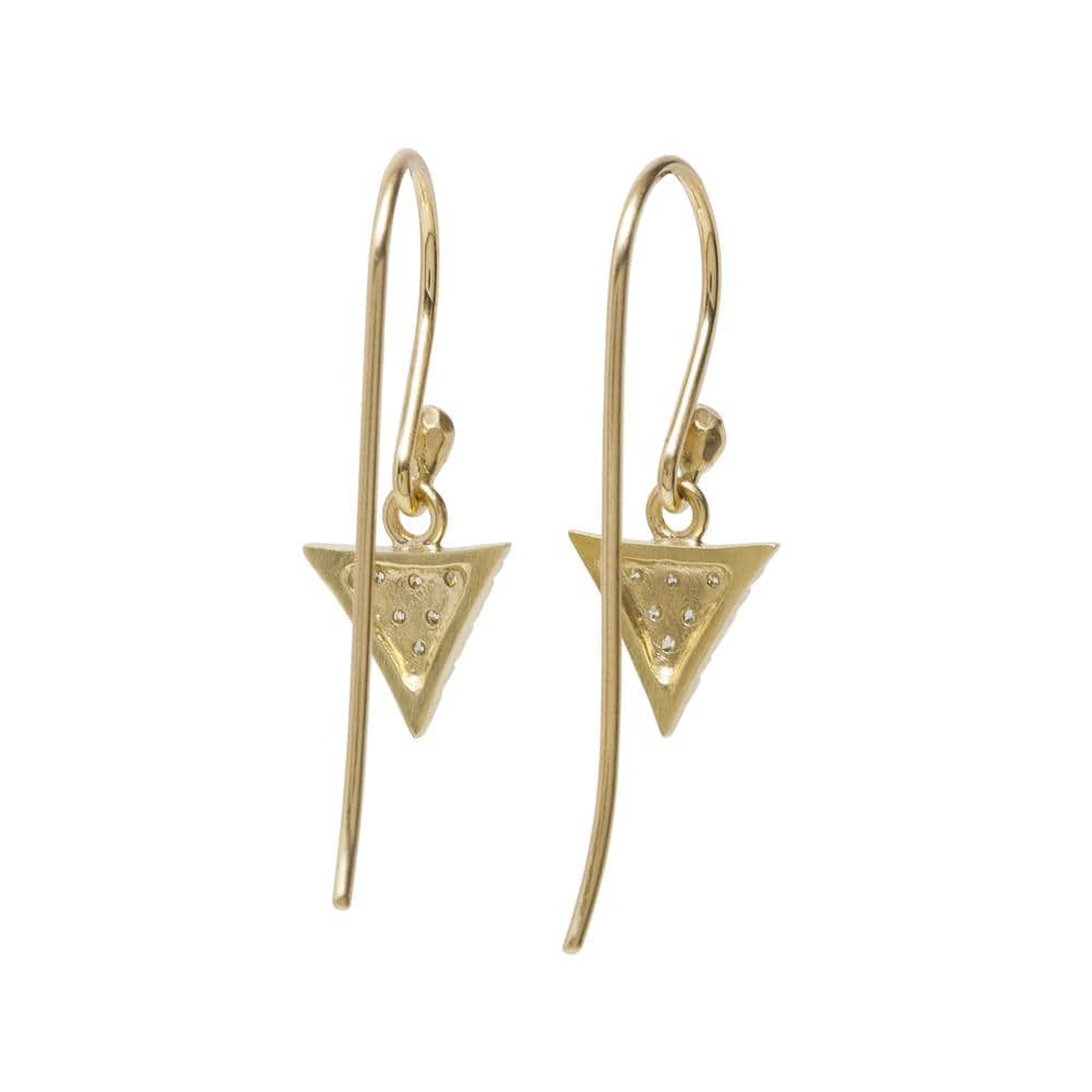 Triangular Pave Diamond Scale Earrings