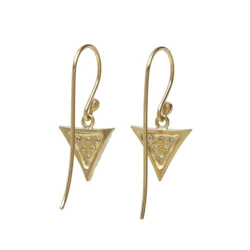 Triangular Pave Diamond Large Scale Earrings