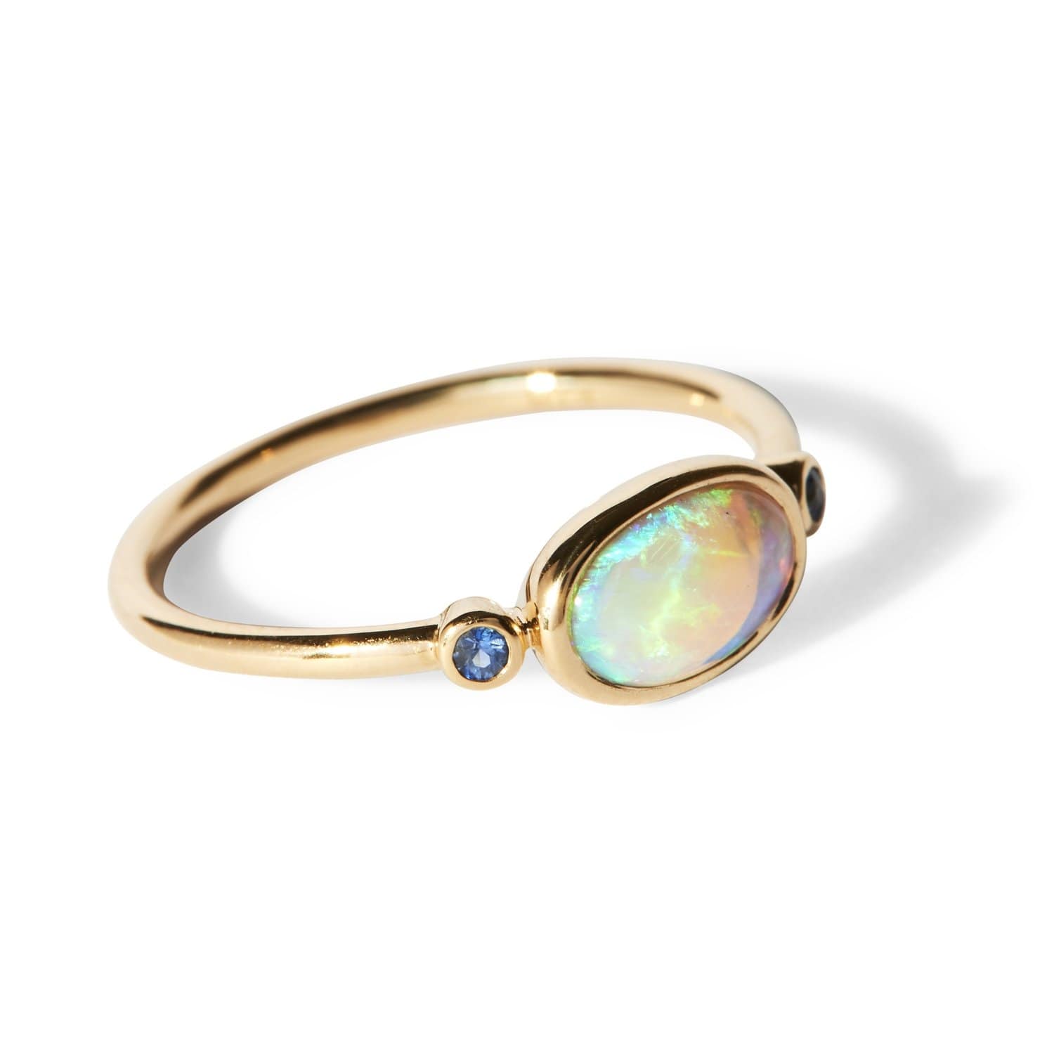 Blue Sapphire Opal Gold Ring – Curated Los Angeles