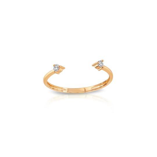 Two Diamond Open Cuff Ring