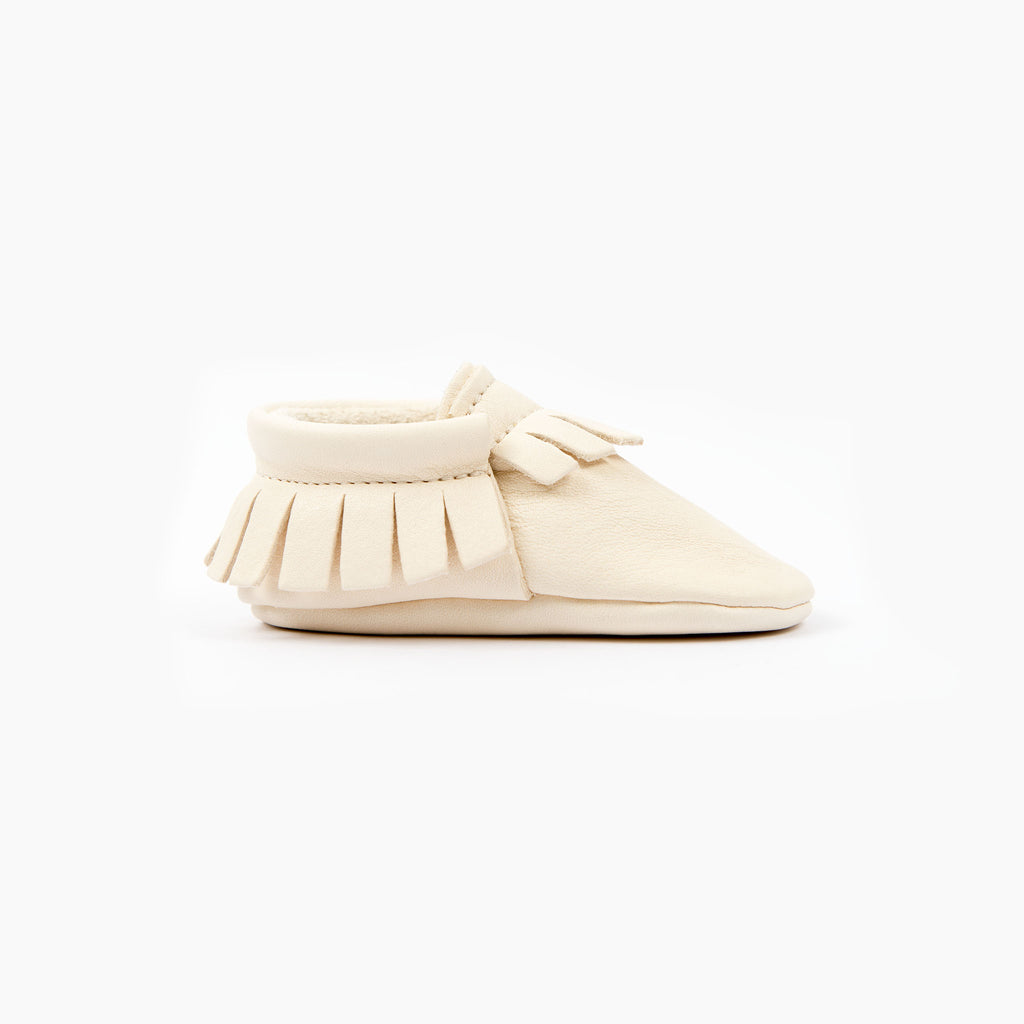 cream baby moccasins