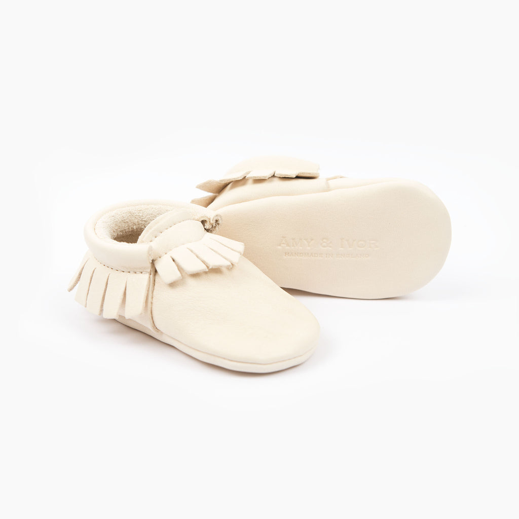 cream moccasins