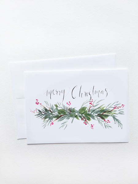 Custom Christmas & Holiday Cards, 5x7 Cardstock, Blank Envelope, Glowing  Holly