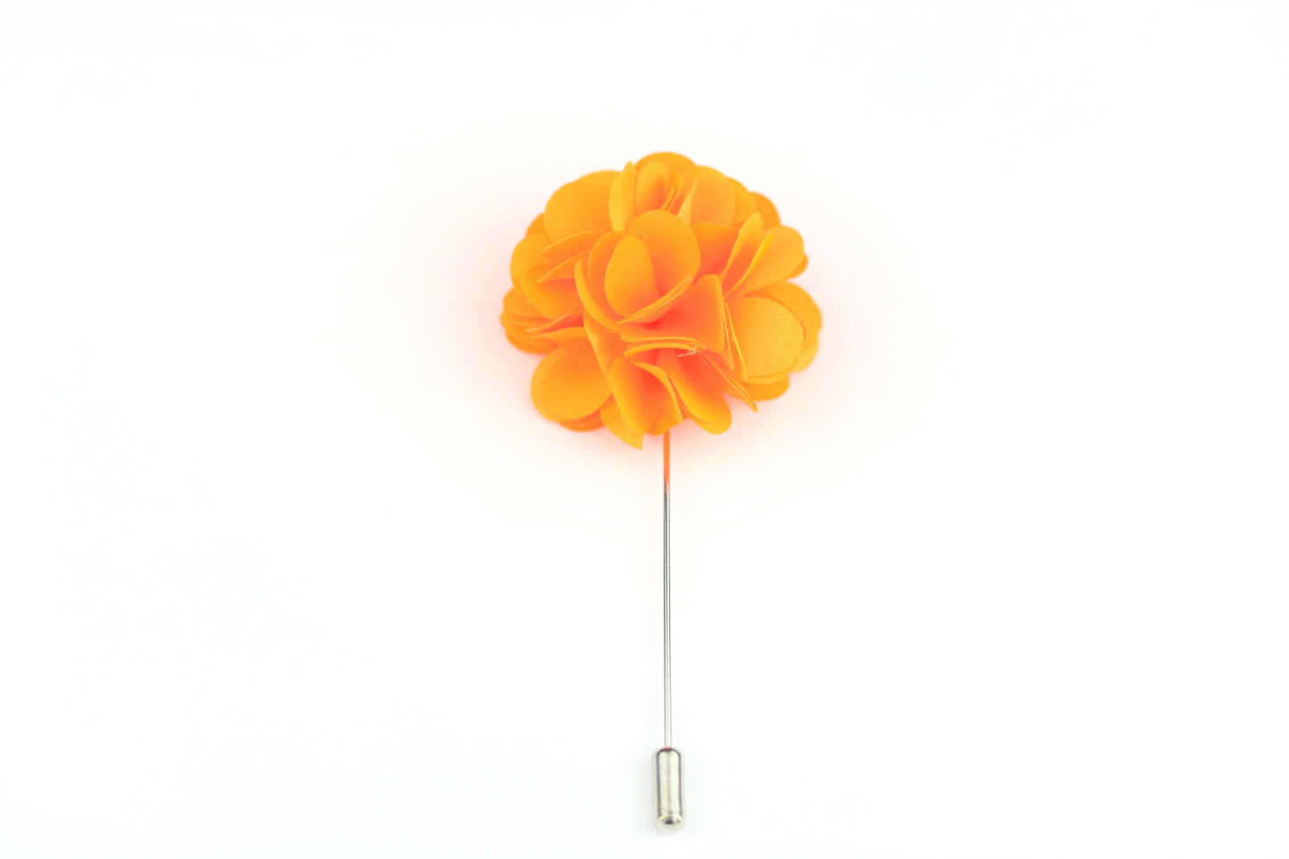 Orange Satin Blend Flower Lapel Pin