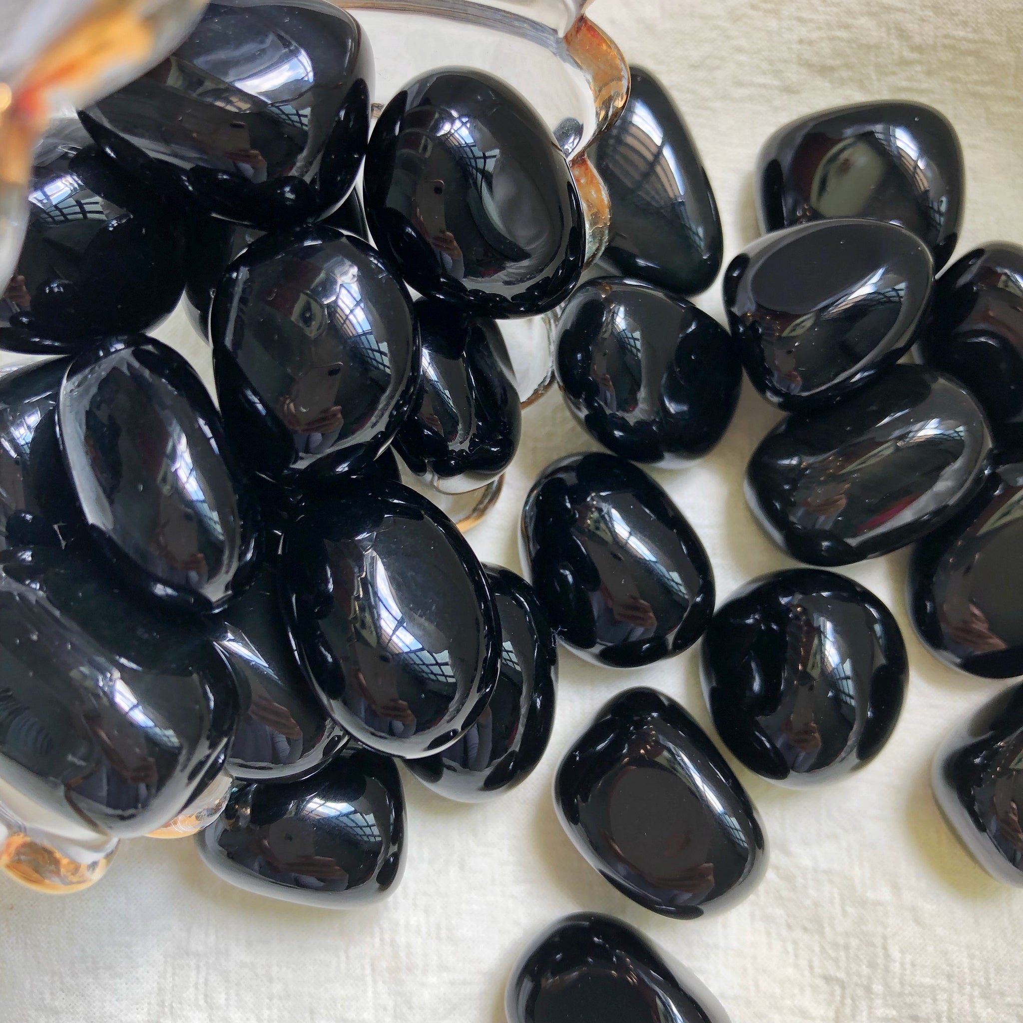 natural black obsidian stone sphere