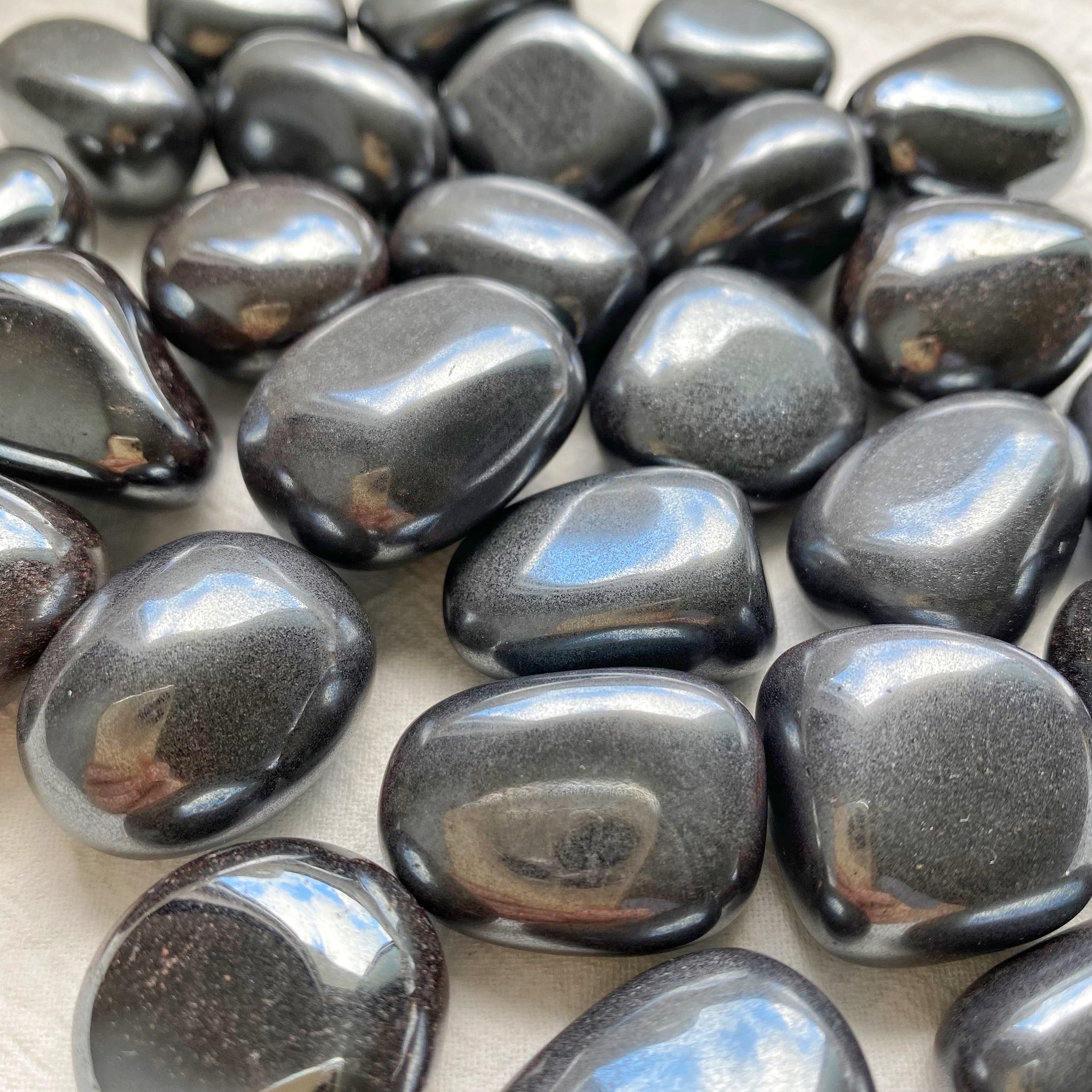 Hematite Polished Tumbled Stones - Shimmer & Light