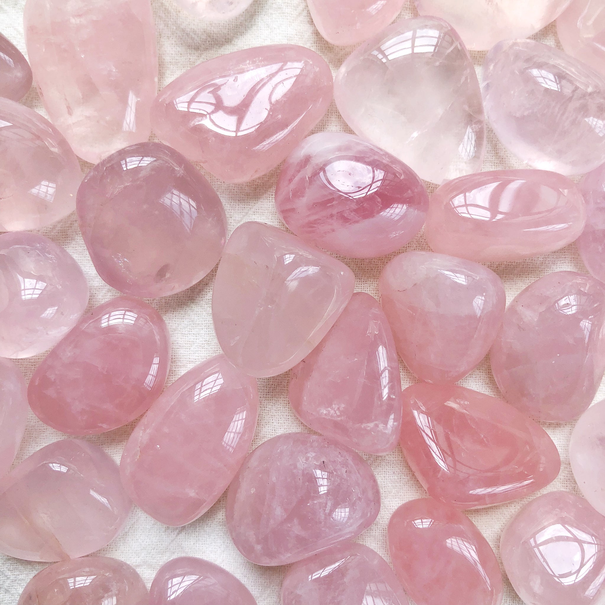 rose quartz tumbled stones