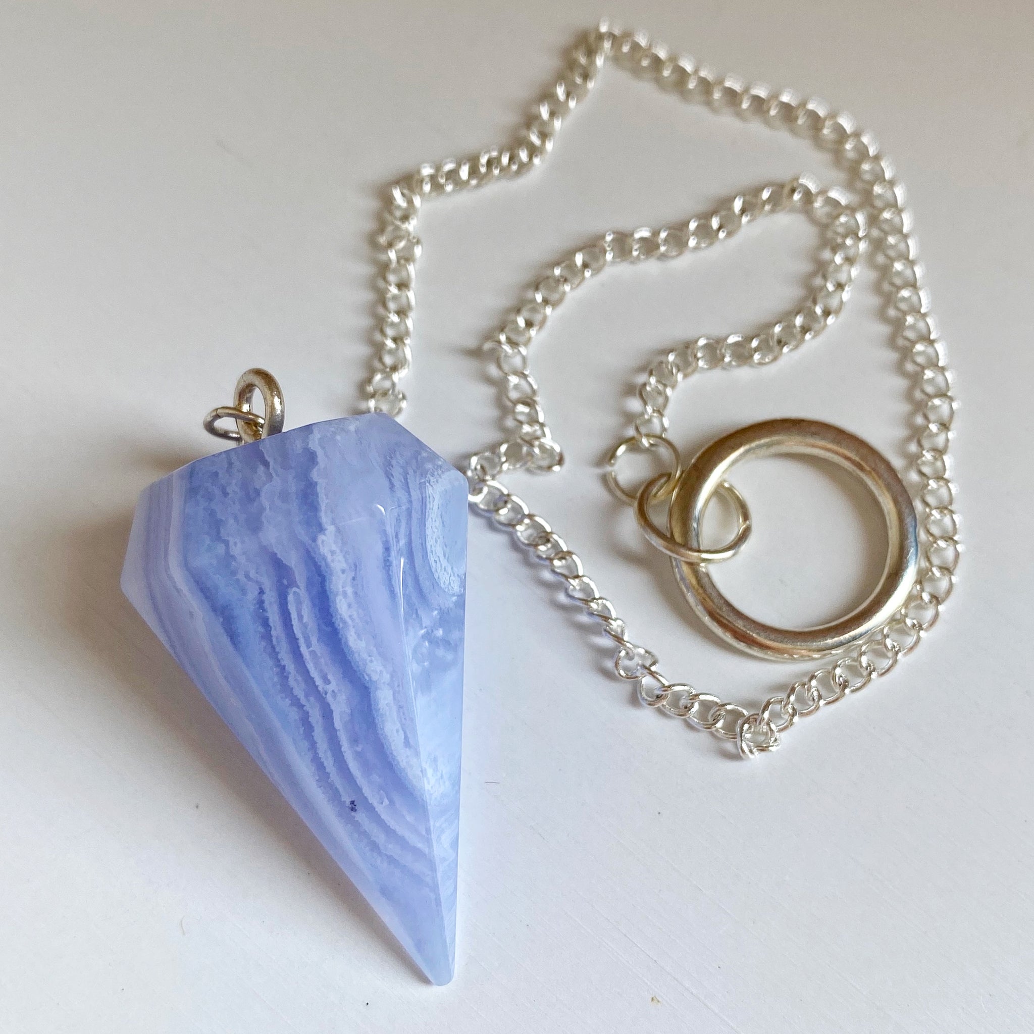 blue lace agate pendulum