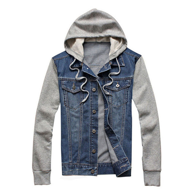 denim hooded jacket mens