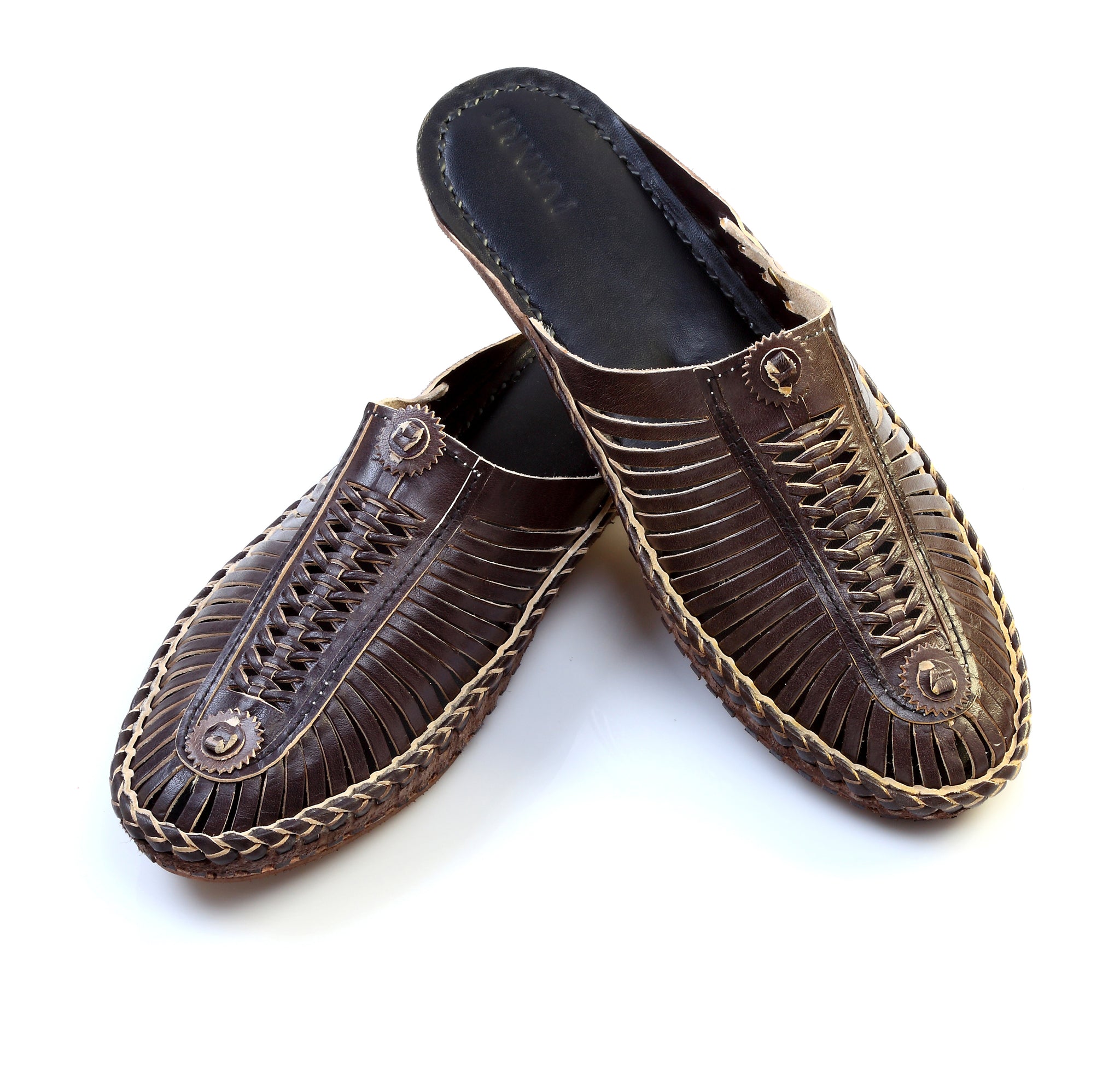Men's Leather Slip On Mule Shoes 