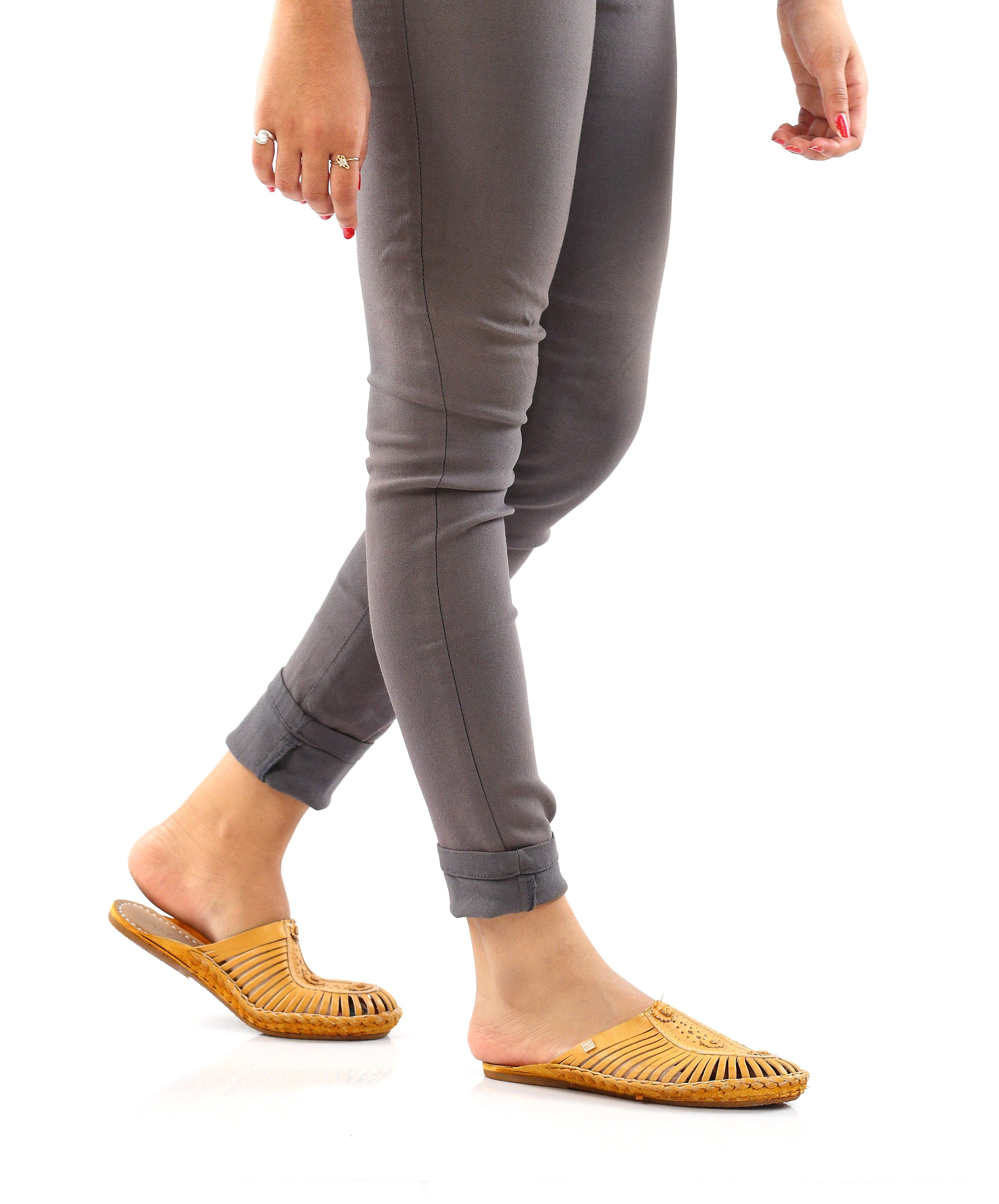 tan slip on mules