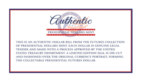 Donald Trump Dollar Letter of Authenticity