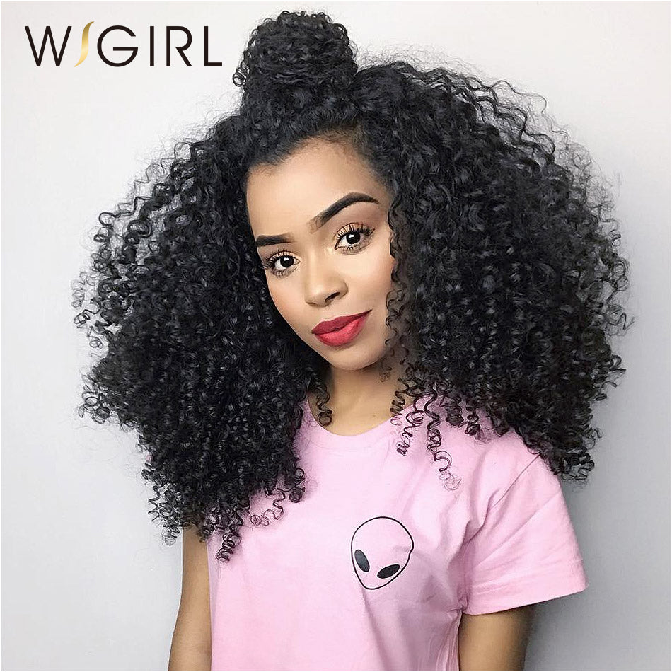 Brazilian Kinky Curly Human Hair Lace Front Wigs Wigirlhair