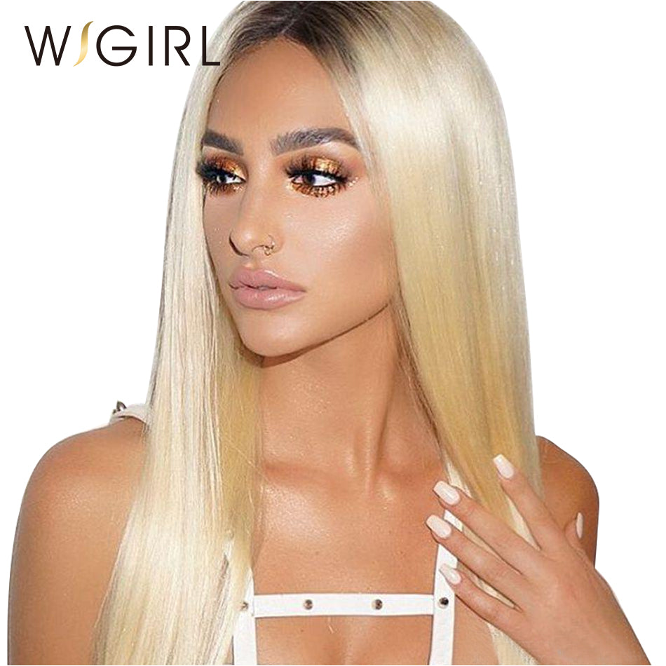 T1 B 613 Lace Front Wig Dark Roots Natural Straight Wigirlhair