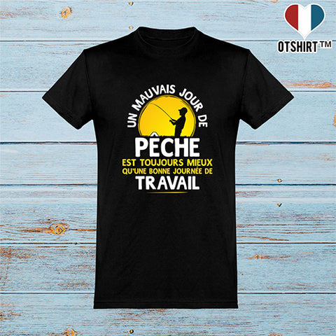 Cadeau Homme T Shirt Homme Un Mauvais Jour De Peche Otshirt Fr