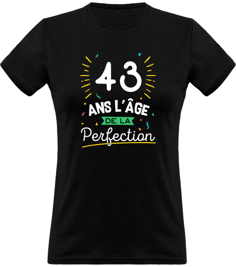 Cadeau Femme T Shirt Femme 43 Ans La Perfection Otshirt Fr