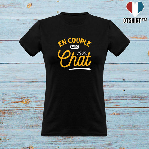 Cadeau Femme T Shirt Femme En Couple Avec Mon Chat Otshirt Fr
