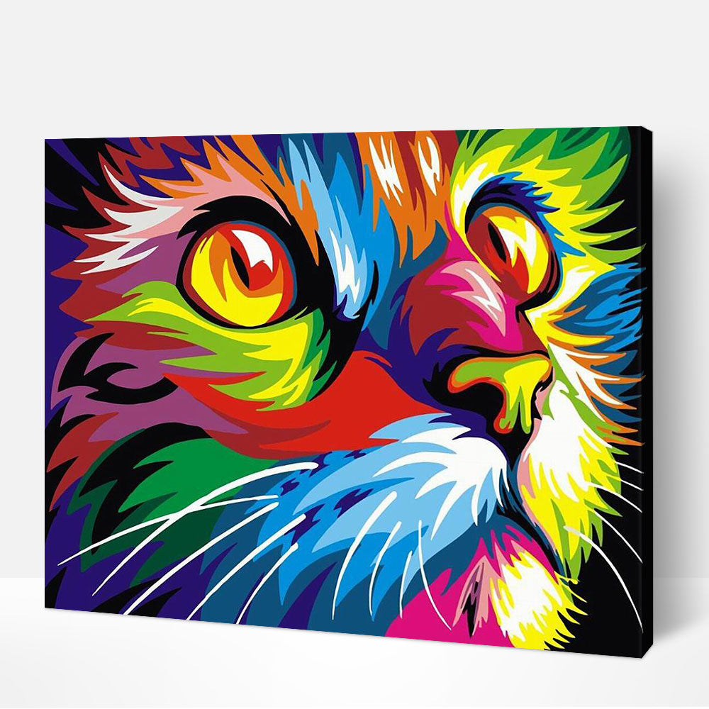Multicolor Cat Paint By Numbers DIY Kit Paint By Numbers