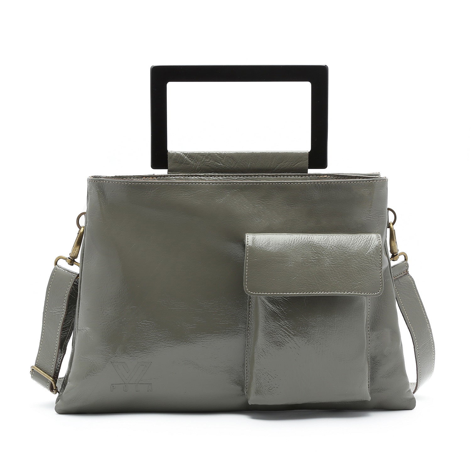 Paris - Gray Leather Bag, Women Handbag, Laptop Bag, Leather Handbag, – Pola V Smart Bags