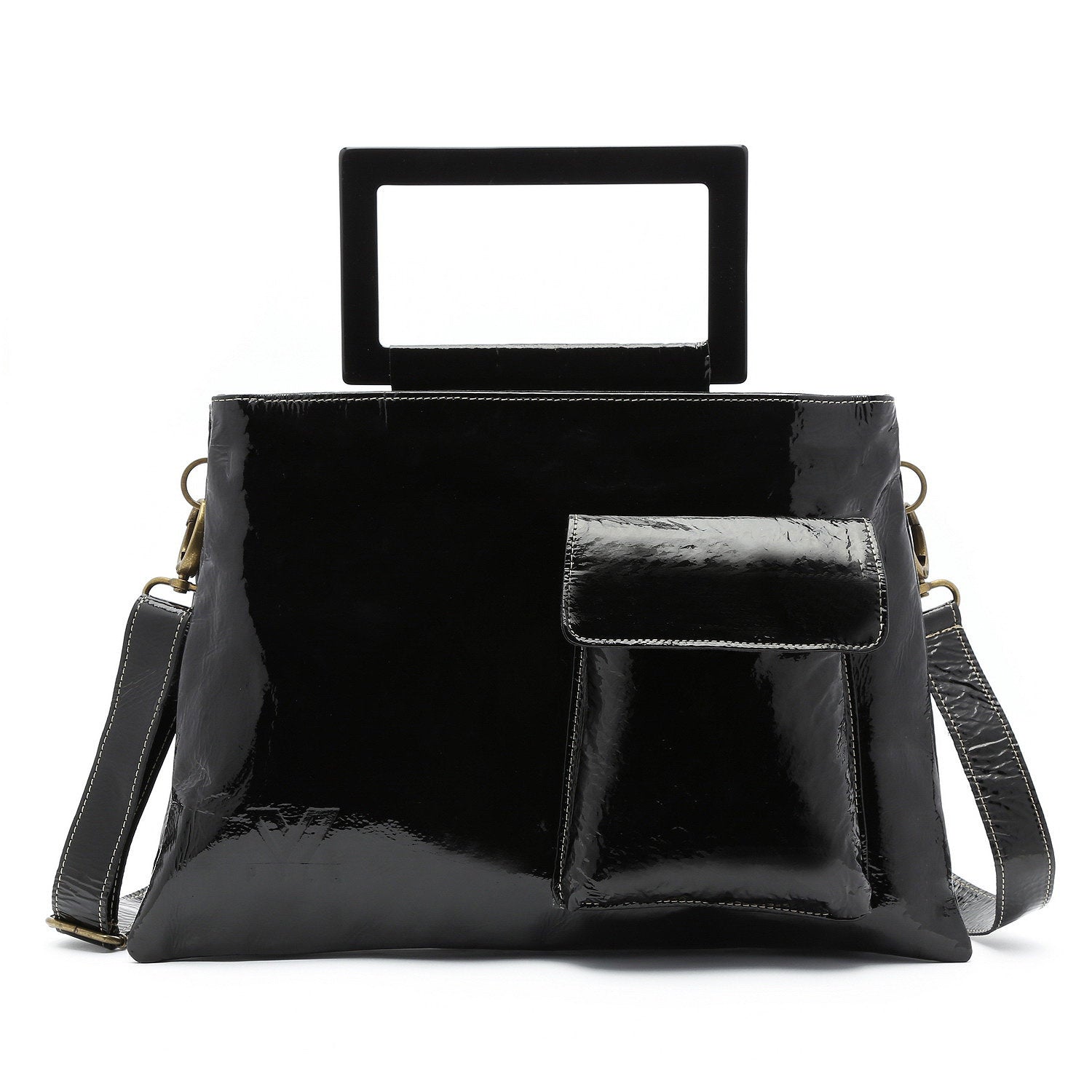 womens black leather handbags