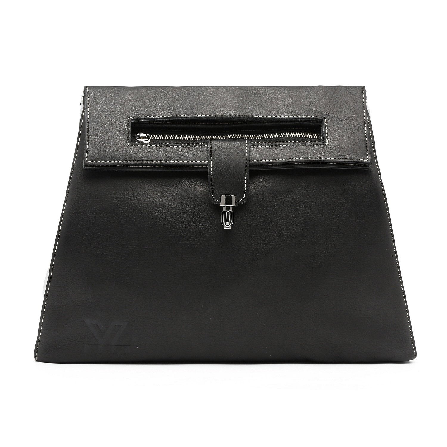 New York - Black and Silver Messenger Bag, Genuine Leather Bag, Handma – Pola V Smart Bags