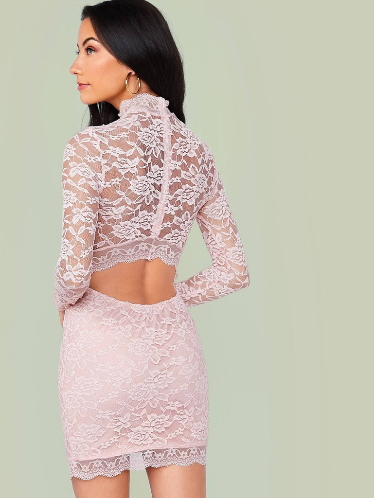 overlay bodycon dress