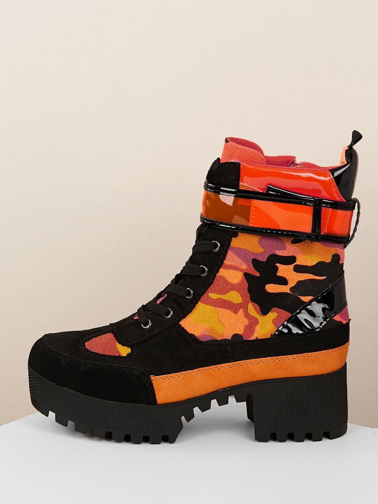 orange camo boots