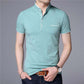 Mandarin Collar Short Sleeve Slim Fit Cotton T-Shirts