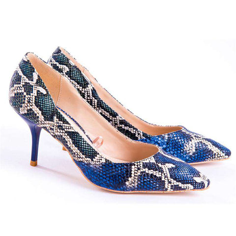 blue snake heels