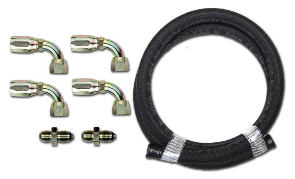 Rack and pinion hose kits for pulley kit