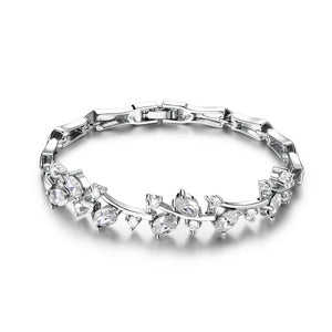 Stunning Oval Brilliant Crystal AAA Cubic Zirconia Link Chain Bracelet