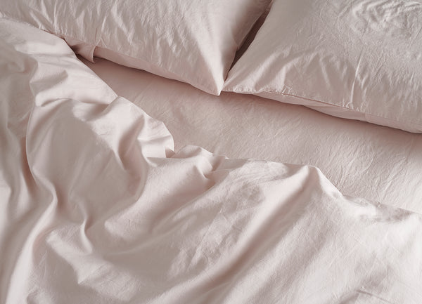 Bedfolk Relaxed Cotton in Rose Washed Percale Bedding