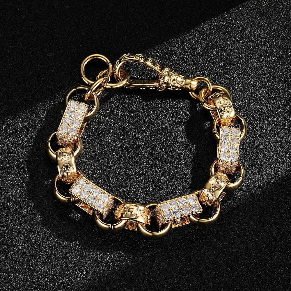 F.Hinds 9ct Gold Heart Charm T-Bar Belcher Bracelet 7.5in Bangle Jewelry  Women : Amazon.co.uk: Fashion