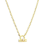 Gold Plated Star Sign Necklace set with a single cubic zirconia