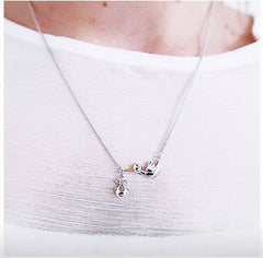 D for Diamond Stork Necklace
