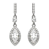 Silver Marquis Cut cubic zirconia Drop Earrings