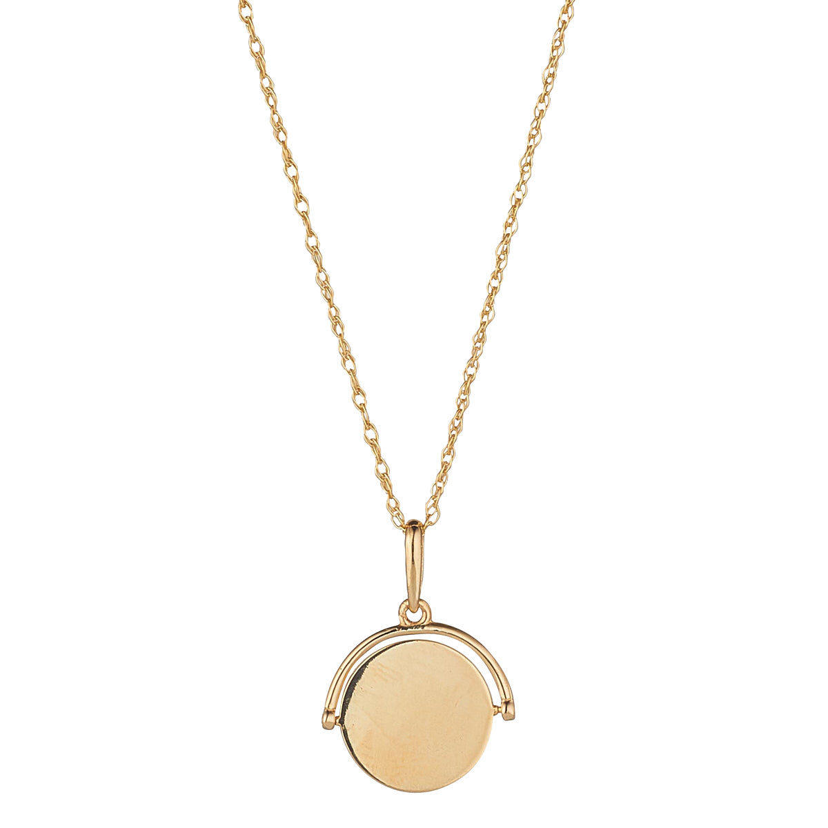 9ct Gold Fob Necklace | Swivel Disc – John Ross Jewellers