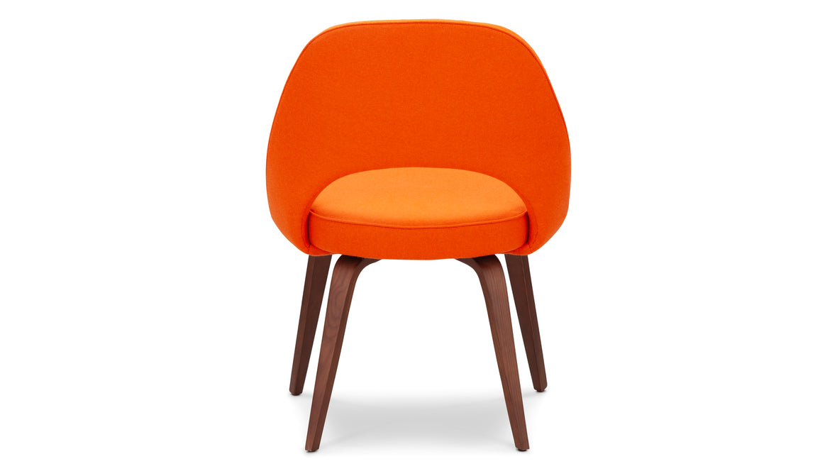 red orange dining chairs