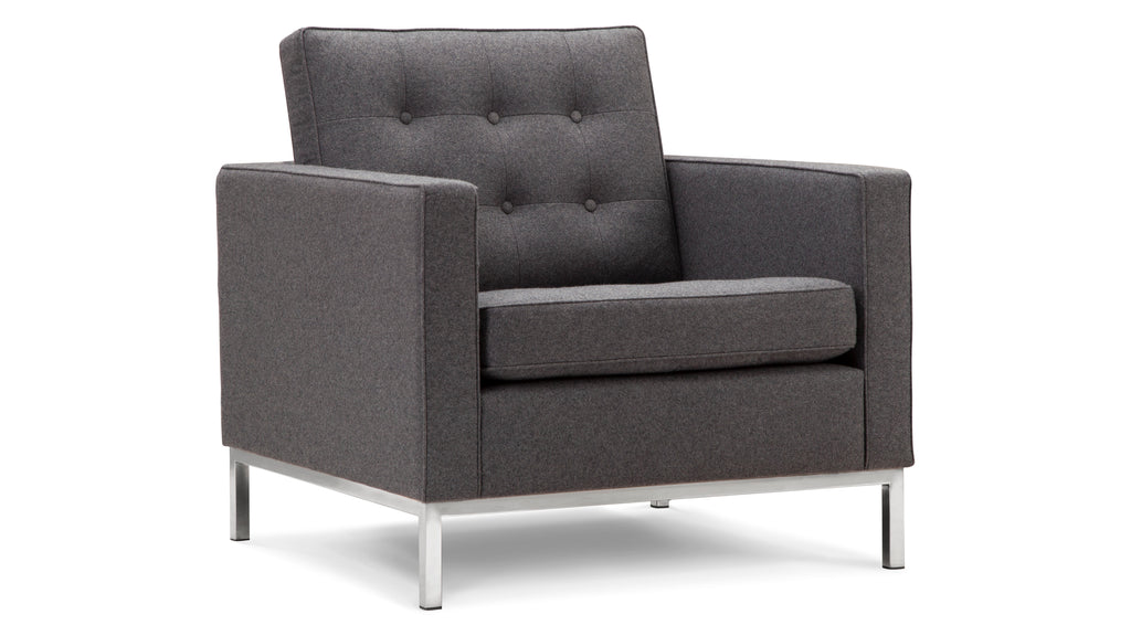 Knoll Chair - Florence Knoll Style Lounge Chair, Dark Gray | Florence