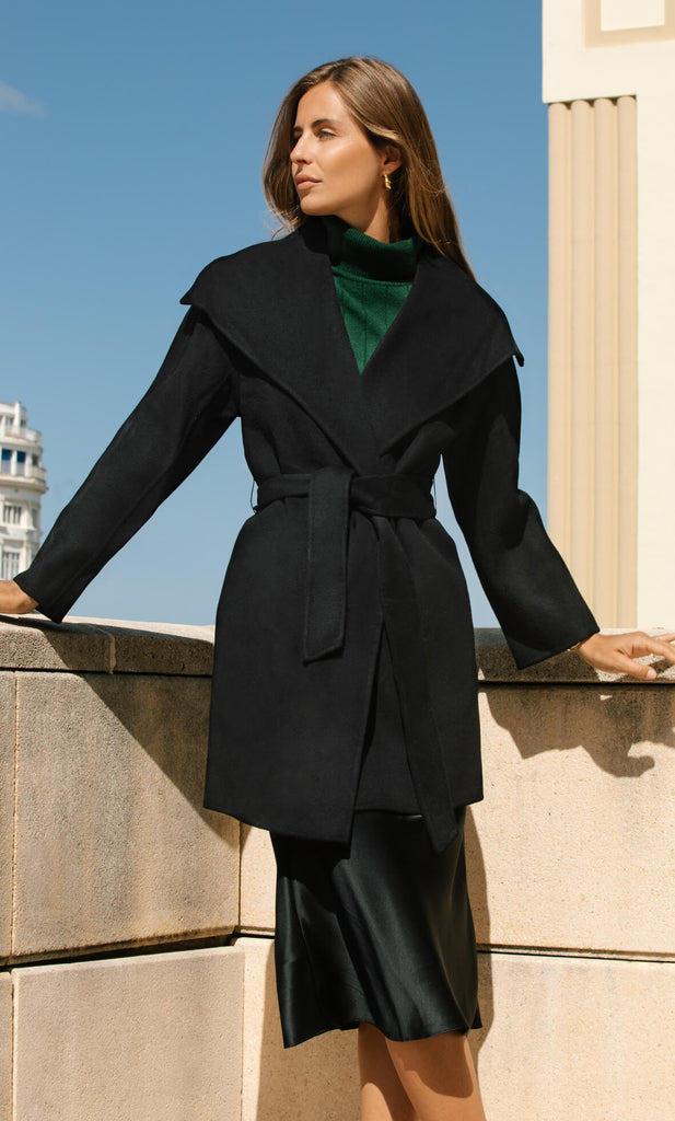 Alba Cashmere Coat - Classic Black