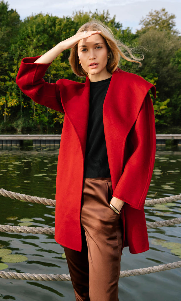 Alba Cashmere Coat - Rouje Red